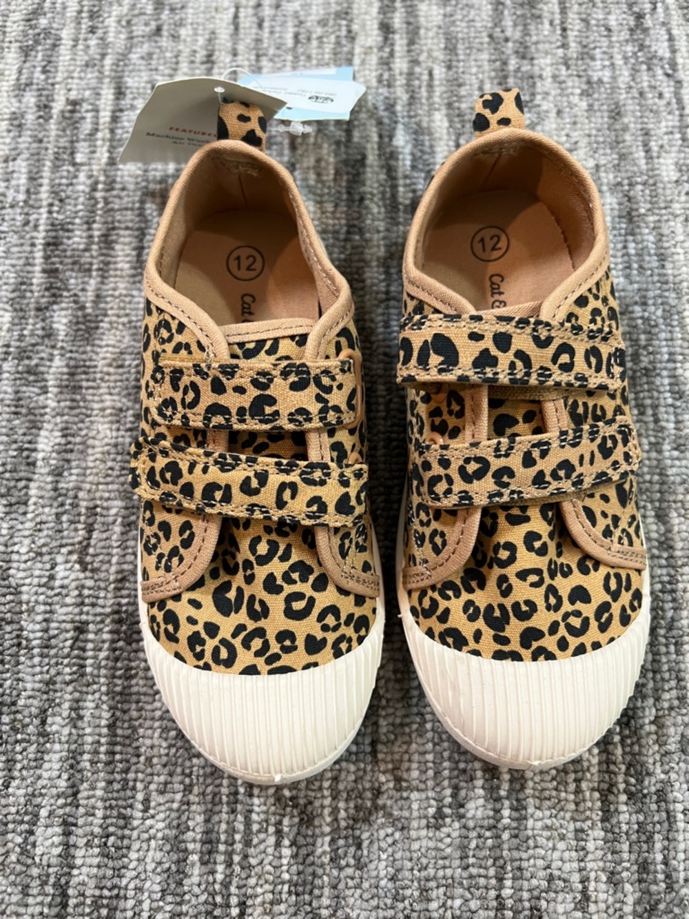 Cat & Jack Kids Leopard Print Sneakers Size 12